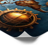 Wall Art Water Color World Map Poster (Ecke)