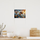 Wall Art Water Color World Map Poster (Küche)
