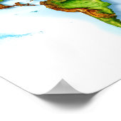 Wall Art World Topographic Map Poster (Ecke)