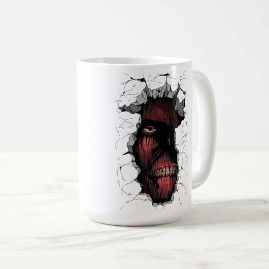 Wall Breaker Titan Mug | Intense Anime Giant Desgn Kaffeetasse (VorderseiteRechts)