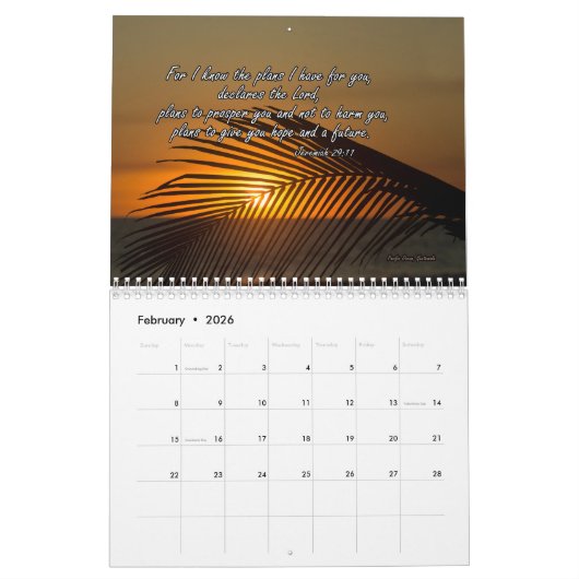Wall Calendar 2025 mit englischen Bibelversen Kalender (Feb 2026)