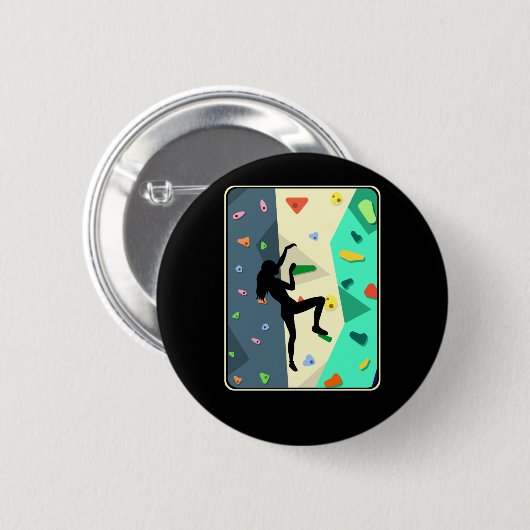 Wall Climbing Mädchen Indoor Bouldering Frau Button (Vorne & Hinten)