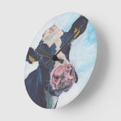 Wall Clock - 0254 Irish Friesian Cow Runde Wanduhr (Winkel)