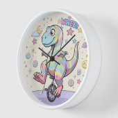 Wall Clock, 10" Round Natural Wood Frame Uhr (Winkel)