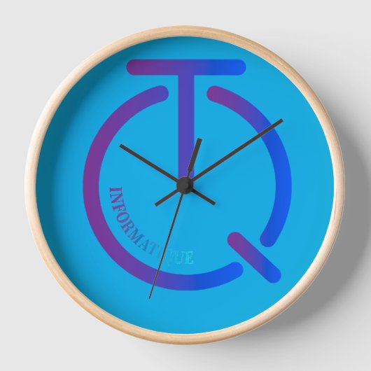 Wall Clock, 10" Round Natural Wood Frame Uhr (Vorderseite)