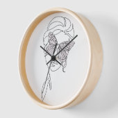 Wall Clock, 10" Round Natural Wood Frame Uhr (Winkel)