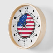 Wall Clock, 10" Round Natural Wood Frame USA Uhr (Winkel)