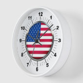 Wall Clock, 10" Round White Holzrahmen USA Uhr (Winkel)