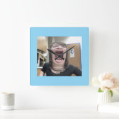 Wall Clock, 10" runder natürlicher Holzrahmen Quadratische Wanduhr (Zuhause)