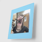 Wall Clock, 10" runder natürlicher Holzrahmen Quadratische Wanduhr (Winkel)