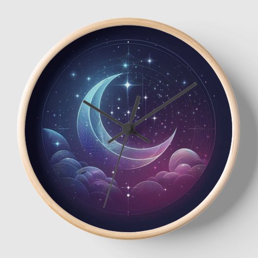 Wall Clock, 10" runder natürlicher Holzrahmen Uhr (Vorderseite)