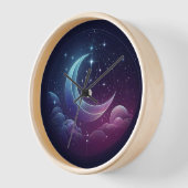 Wall Clock, 10" runder natürlicher Holzrahmen Uhr (Winkel)