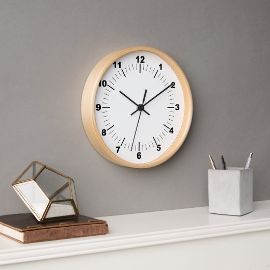 Wall Clock, 10" runder natürlicher Holzrahmen Uhr (Büro)