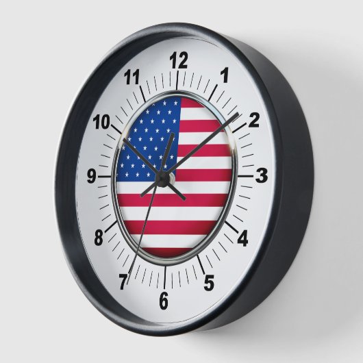 Wall Clock, 10" USA Schwarzer Holzrahmen Uhr (Winkel)