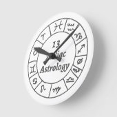 Wall Clock 13 Zodiac Astrologie Runde Wanduhr (Winkel)
