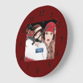 Wall Clock 4 Burg (Winter Red 2) RFPMDesign ©️ 202 Große Wanduhr (Winkel)