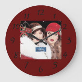 Wall Clock 4 Burg (Winter Red 2) RFPMDesign ©️ 202 Große Wanduhr (Vorderseite)
