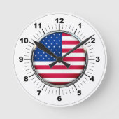 Wall Clock, 8" Runde Acrylic USA Wanduhr (Vorderseite)