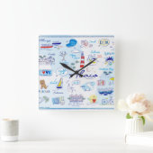 Wall Clock- ABC's of Hope Town Quadratische Wanduhr (Zuhause)