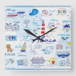 Wall Clock- ABC's of Hope Town Quadratische Wanduhr