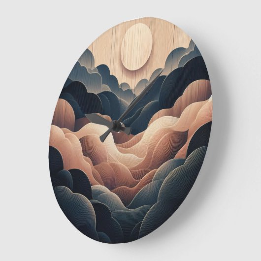 Wall Clock - abstrakte künstlerische Intelligenz Große Wanduhr (Winkel)