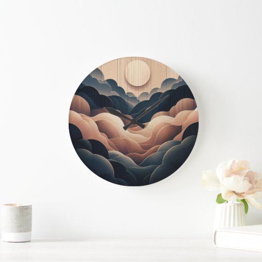 Wall Clock - abstrakte künstlerische Intelligenz Große Wanduhr (Zuhause)