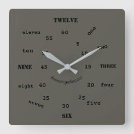 Wall Clock, acrylic,  bY mmetropolim Quadratische Wanduhr