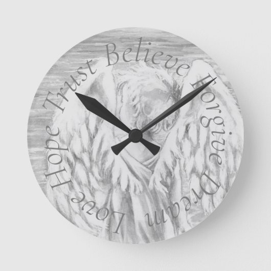 wall clock angel runde wanduhr (Vorderseite)