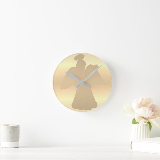 Wall Clock: Angel-Silhouette Runde Wanduhr (Zuhause)