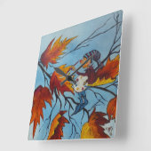 Wall Clock Ann Hayes Zeichnen von Pixie Painting Quadratische Wanduhr (Winkel)