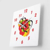 Wall Clock : Apple Fresh Quadratische Wanduhr (Winkel)