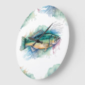 Wall Clock - Aquarellfarbenserie: Bass Große Wanduhr (Winkel)