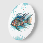 Wall Clock - Aquarellreihe: Limonfische Große Wanduhr (Winkel)