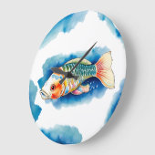 Wall Clock - Aquatercolor Serie: Koi Fish Große Wanduhr (Winkel)