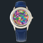 Wall Clock Armbanduhr<br><div class="desc">Colorful Exotic Floral Pattern-23148</div>