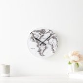 Wall Clock - B/W Weltkarte USA Afrika Europa Runde Wanduhr (Zuhause)