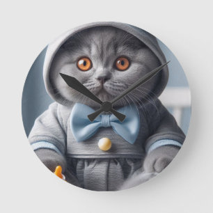 Wall Clock Baby British Shorthair Runde Wanduhr