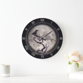 Wall Clock bei der nächtlichen, raven Tree Gothasy Große Wanduhr (Zuhause)