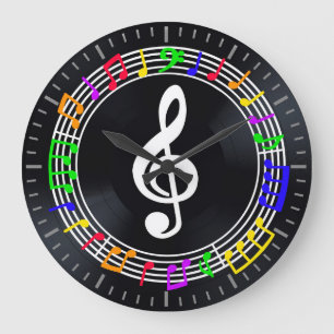 Wall Clock Best Christmas Gift for Music Lovers Große Wanduhr