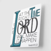 Wall Clock, Bible Verse, Isaiah 60:22 Quadratische Wanduhr (Winkel)