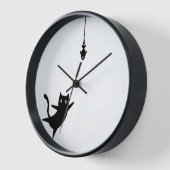 Wall Clock Black Cat fängt Fisch Uhr (Winkel)