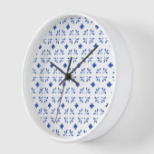 Wall Clock Blaues Muster Chinoiserie Chic Uhr (Winkel)