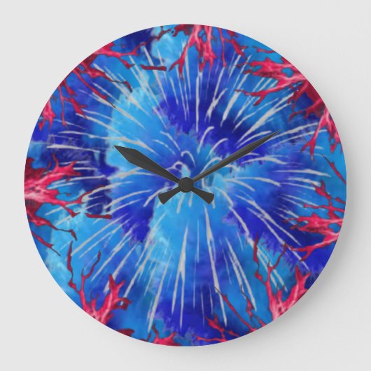 Wall Clock Blue expression Große Wanduhr (Vorderseite)