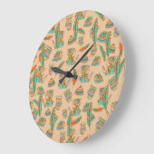 Wall Clock Boho Hat Girl Große Wanduhr (Winkel)