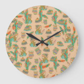 Wall Clock Boho Hat Girl Große Wanduhr (Vorderseite)