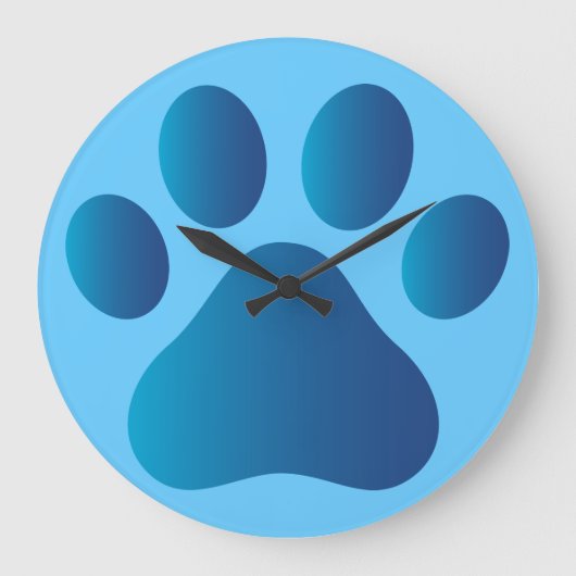 Wall Clock Cat Paw Große Wanduhr (Vorderseite)