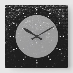 Wall Clock Crystal Bling Strass Quadratische Wanduhr