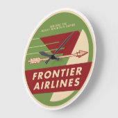 Wall Clock der Vintagen Frontier Airlines 1946 Große Wanduhr (Winkel)