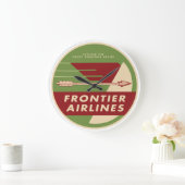 Wall Clock der Vintagen Frontier Airlines 1946 Große Wanduhr (Zuhause)