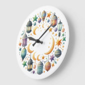 Wall Clock-Eid Mubarak Wreath Wall Clock Große Wanduhr (Winkel)